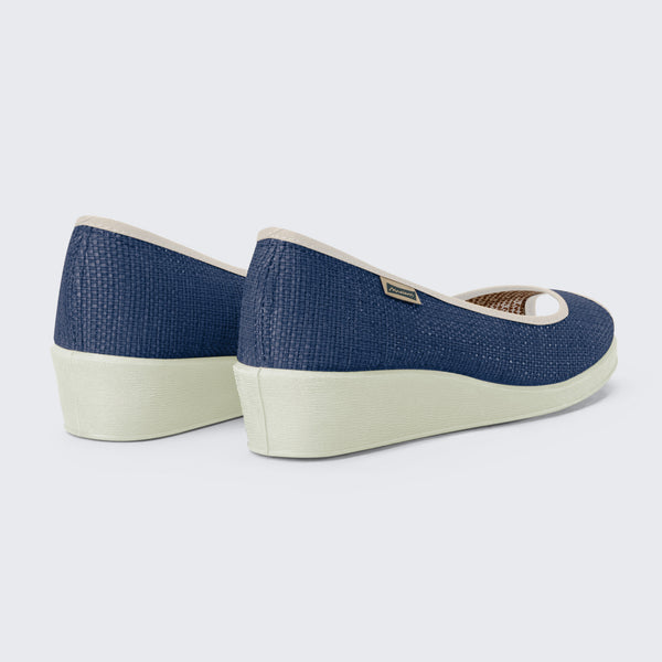 Ines rafia - navy beige